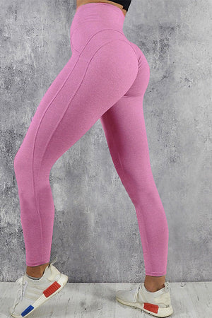 Pink High Waist Push up Yoga Workout Leggings