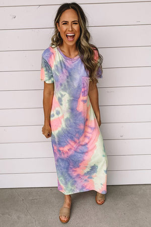 Blue Tie Dye Maxi Dress