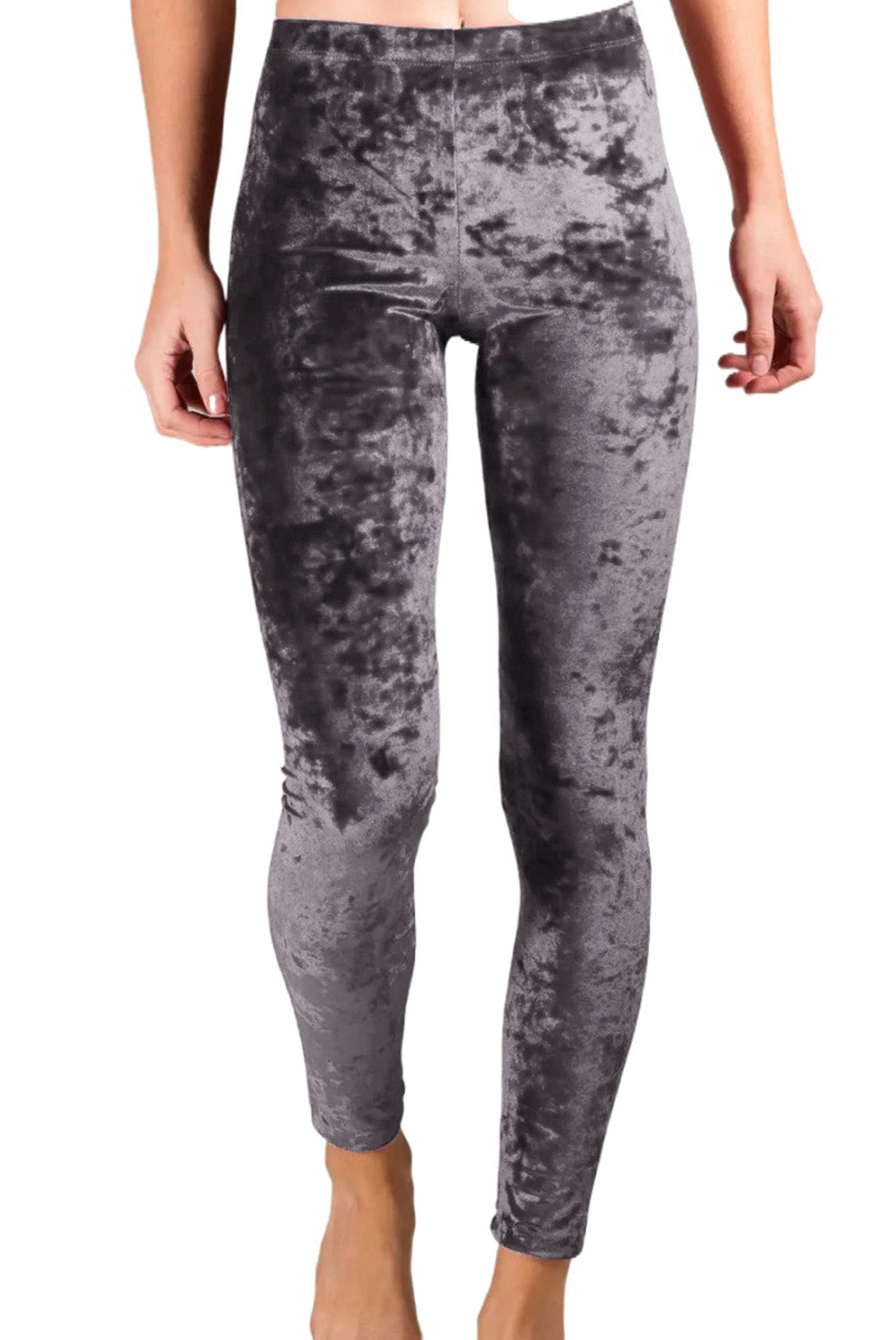 Gray Velvet High Rise Leggings