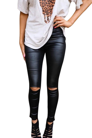 Black Skinny Faux Leather Leggings