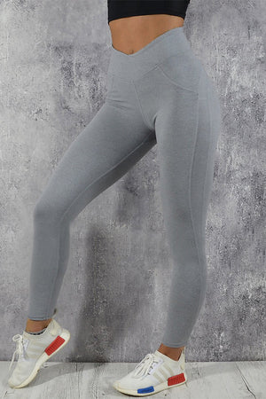 Gray High Waist Push up Yoga Workout Leggings