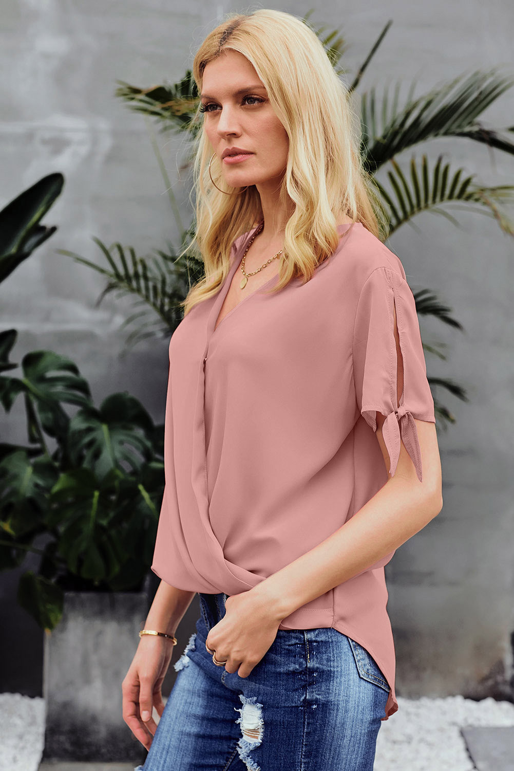 Pink Charismatic Drape Blouse