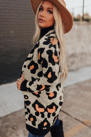 Leopard Print Long Sleeve Cardigan