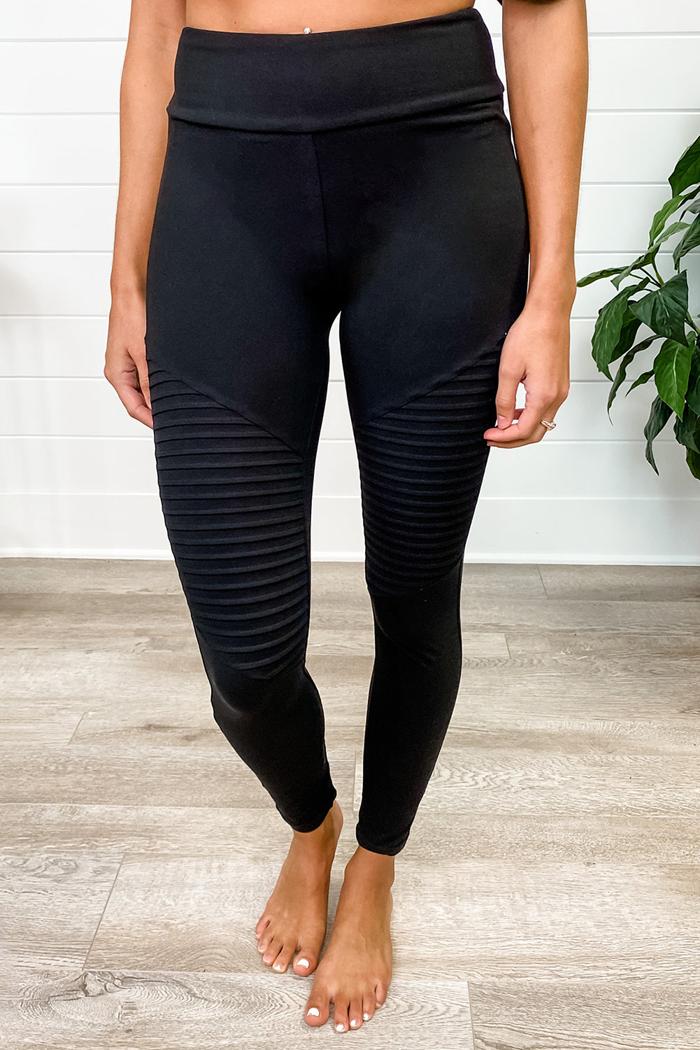 Black Spliced Yoga Sports Leggings