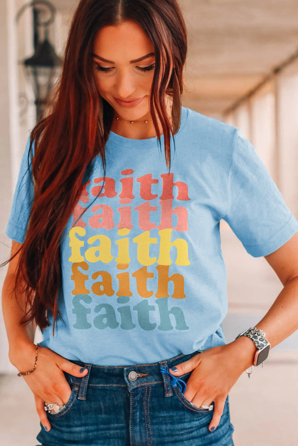 Faith Graphic Blue Tee