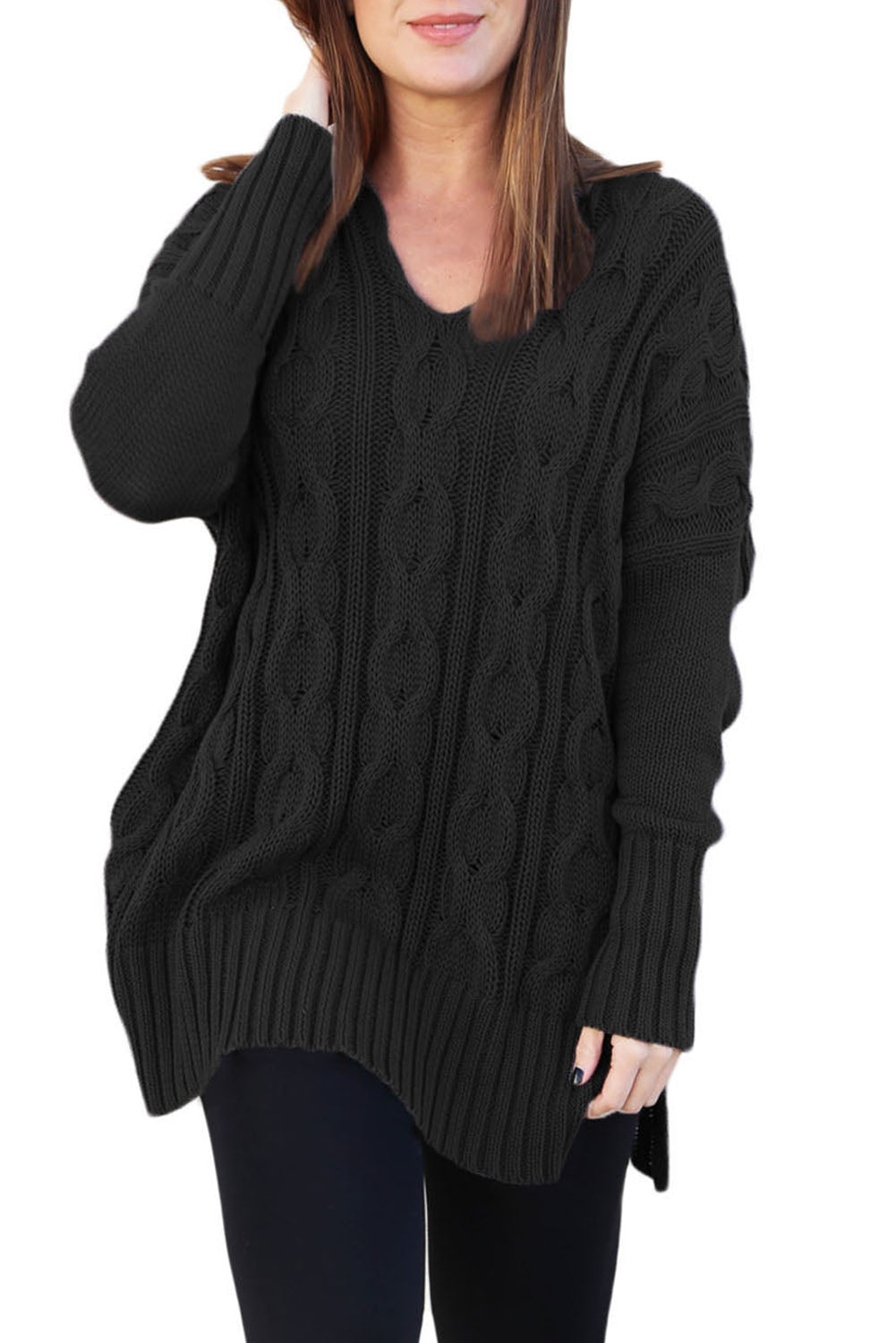 Black Oversized Cozy up Knit Sweater