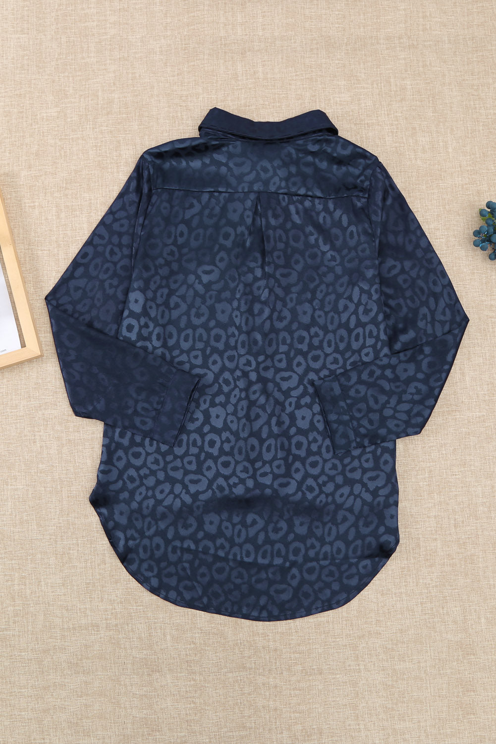 Blue Embossed Button Shirt