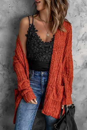 Red Pebble Beach Textured Cardigan