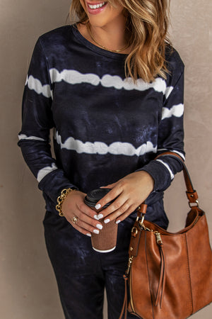 Black Stripes Long Sleeves and Joggers Lounge Set
