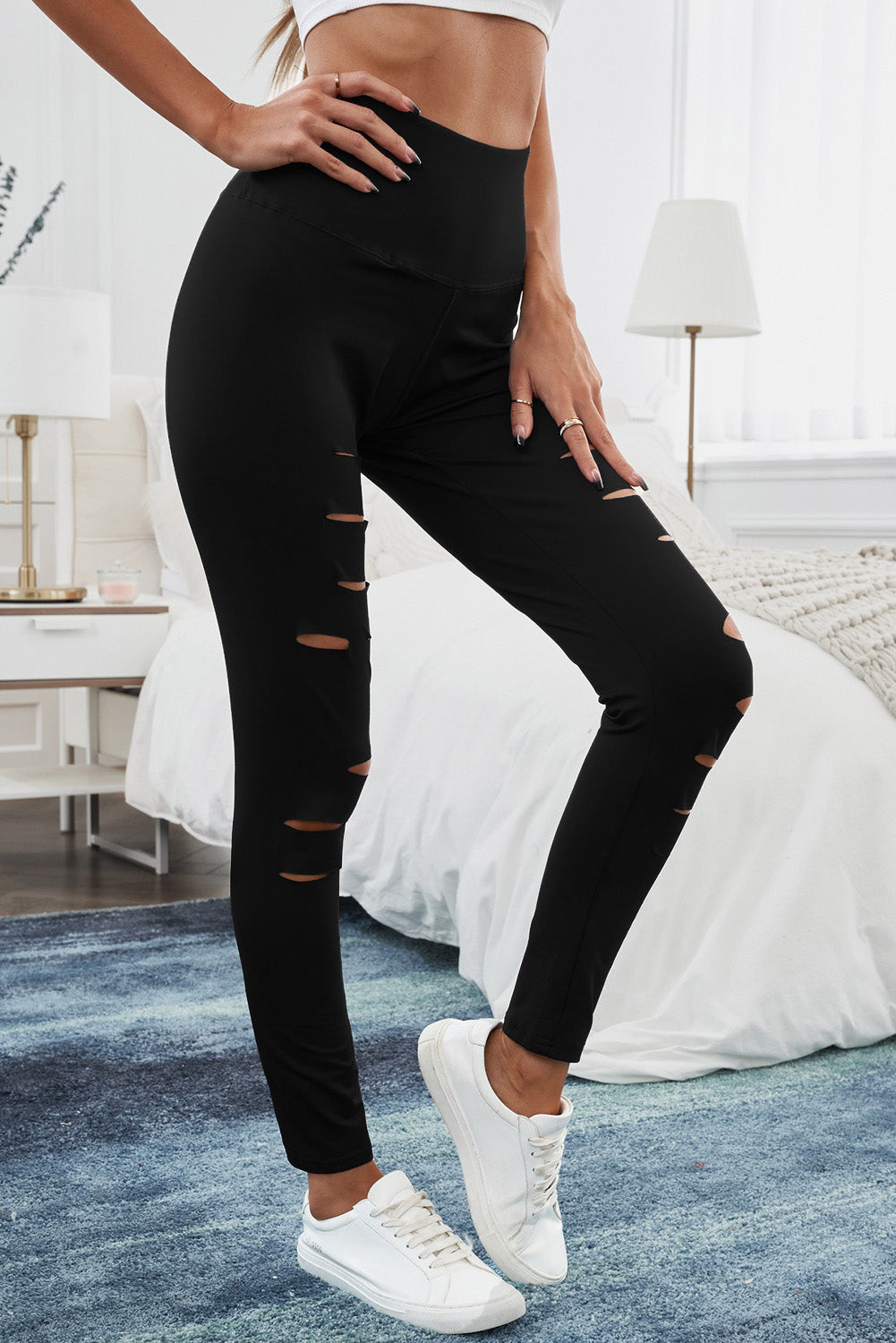 Broken Hole High Waist Leggings