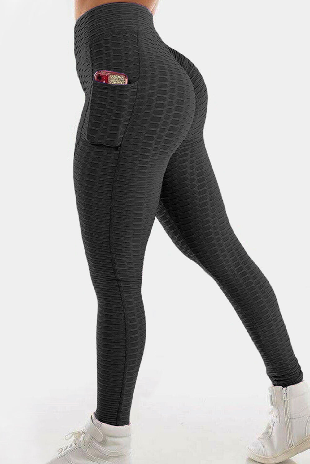 Black Pockets Butt Lift High Waist Anti-Cellulite Yoga Pants