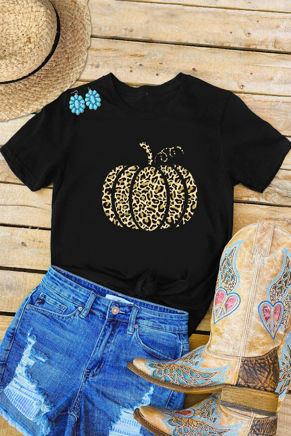 Leopard Pumpkin Graphic Tee