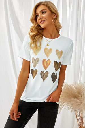 White Be Kind Heart O-Neck T-shirt