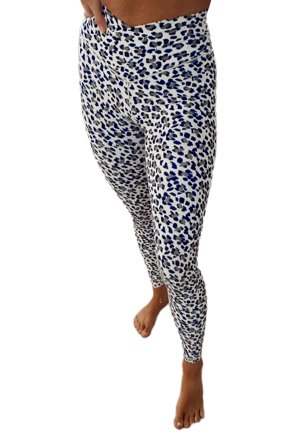 Cross High Waist Leopard Yoga Leggings