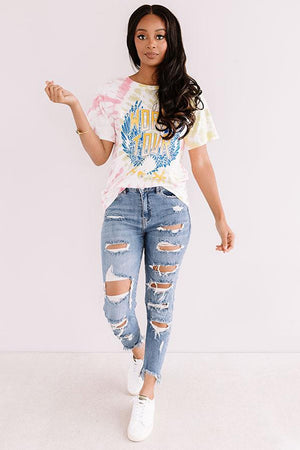 Pink WORLD TOUR Tie-dye Print Tee