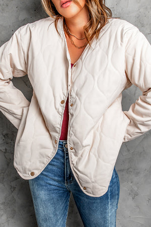 White Buttoned Double-sided Coat