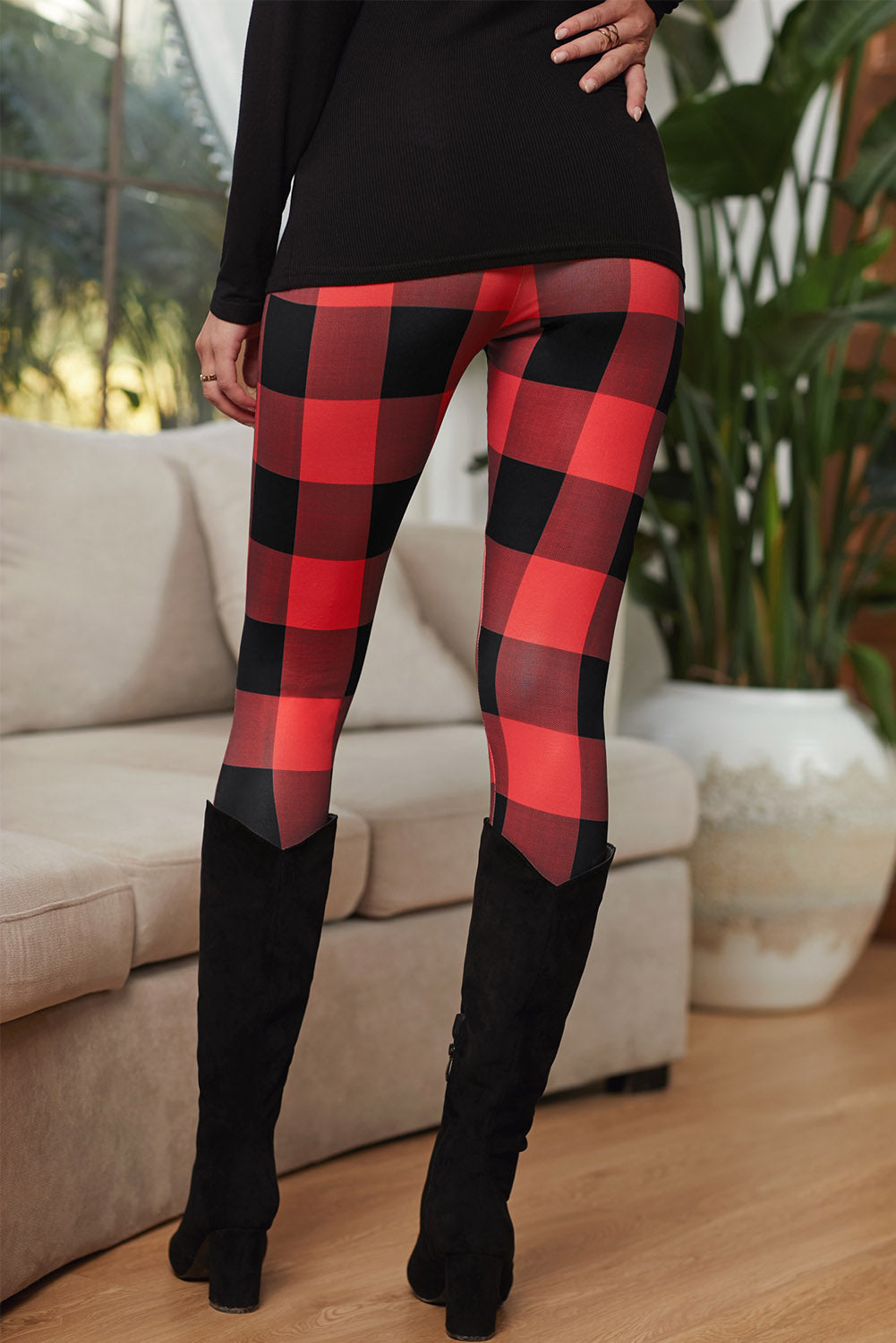 Red Plaid Leggings