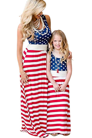 Daughter & Me Matching American Flag Maxi Dress
