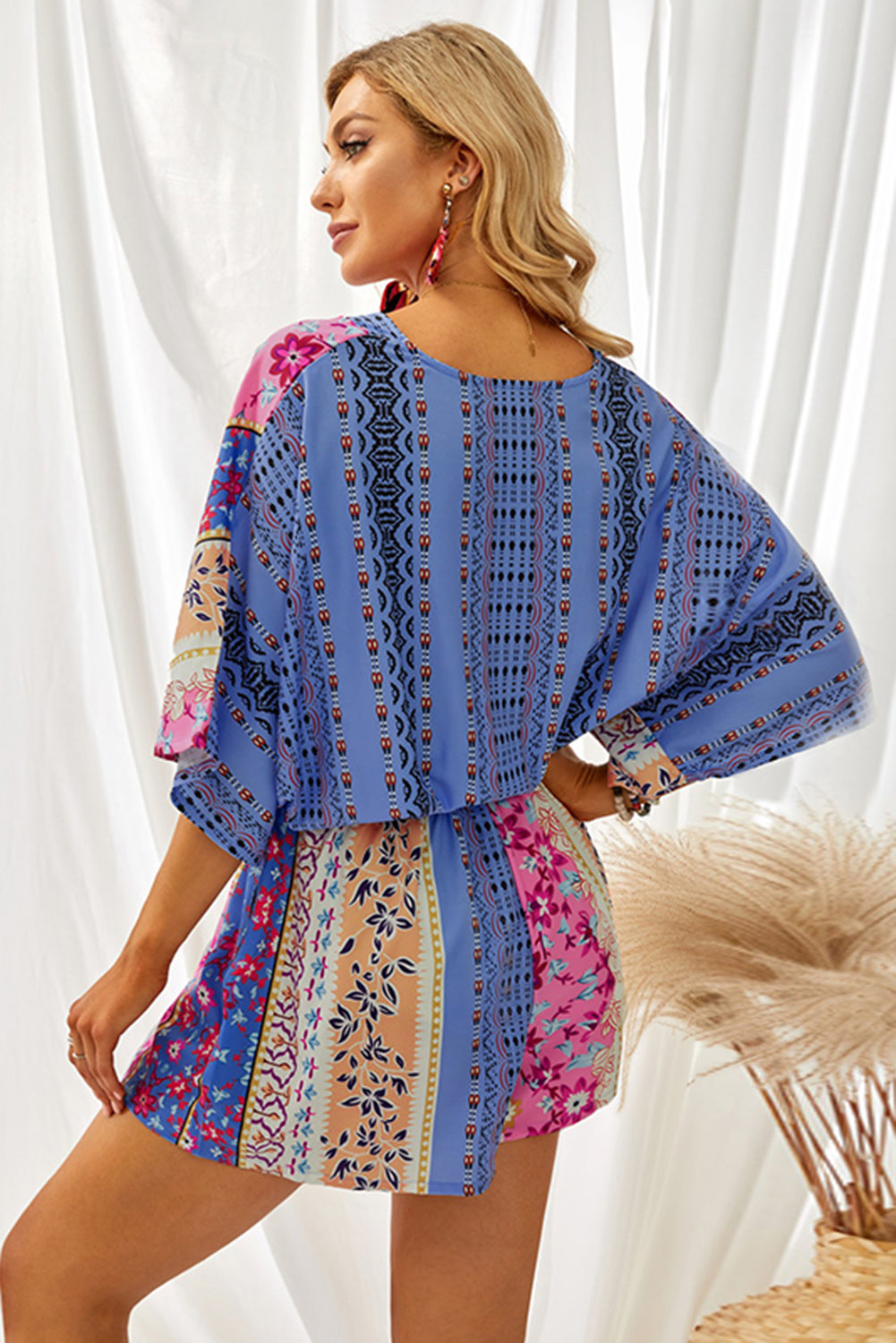 Floral Mix Kimono Sleeve Romper