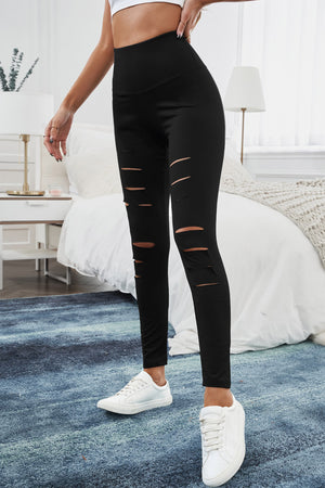 Broken Hole High Waist Leggings