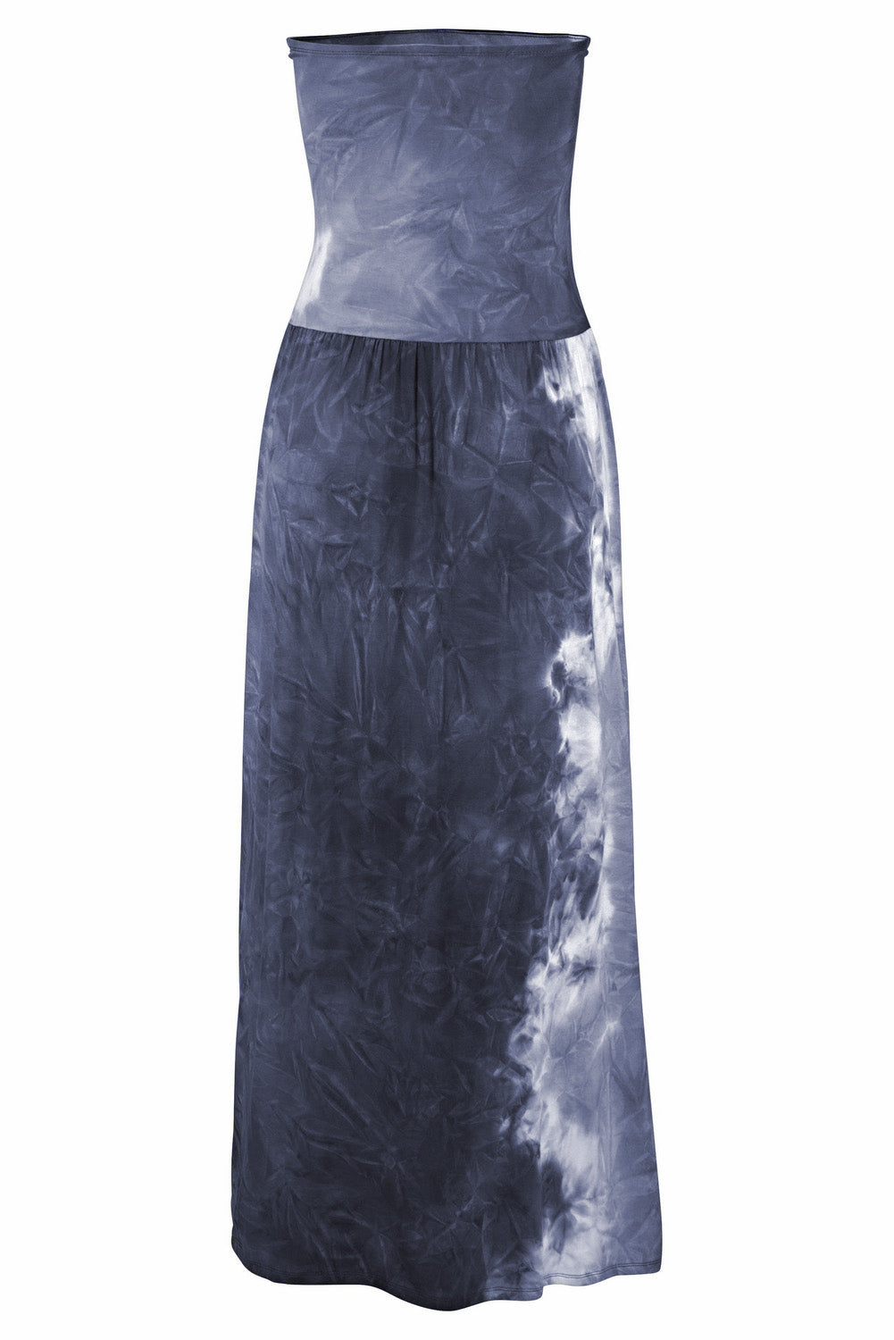 Gray Bohemian Bandeau Print Maxi Dress
