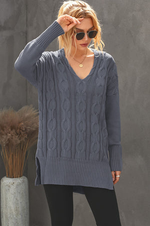Gray Oversized Cozy up Knit Sweater