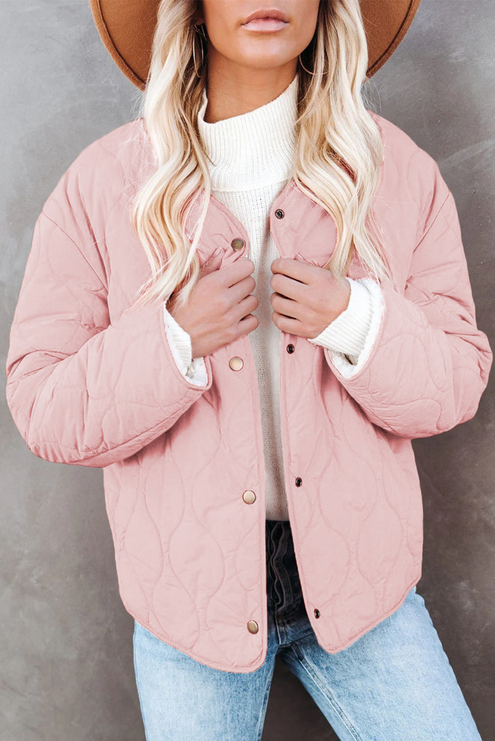 Pink Buttoned Double-sided Coat