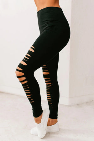 Black Distressed Leggings