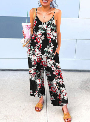 Floral Print Spaghetti Strap Wide Leg jumpsuit