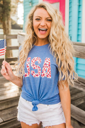 USA Leopard Print T-Shirt