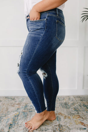 Animal Inner Patches Ripped Plus Size Jeans