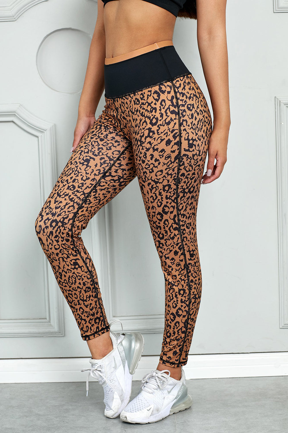 Mocha Leopard Print Active Leggings