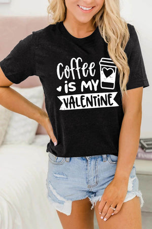 Letter Print Short Sleeve Graphic Tee