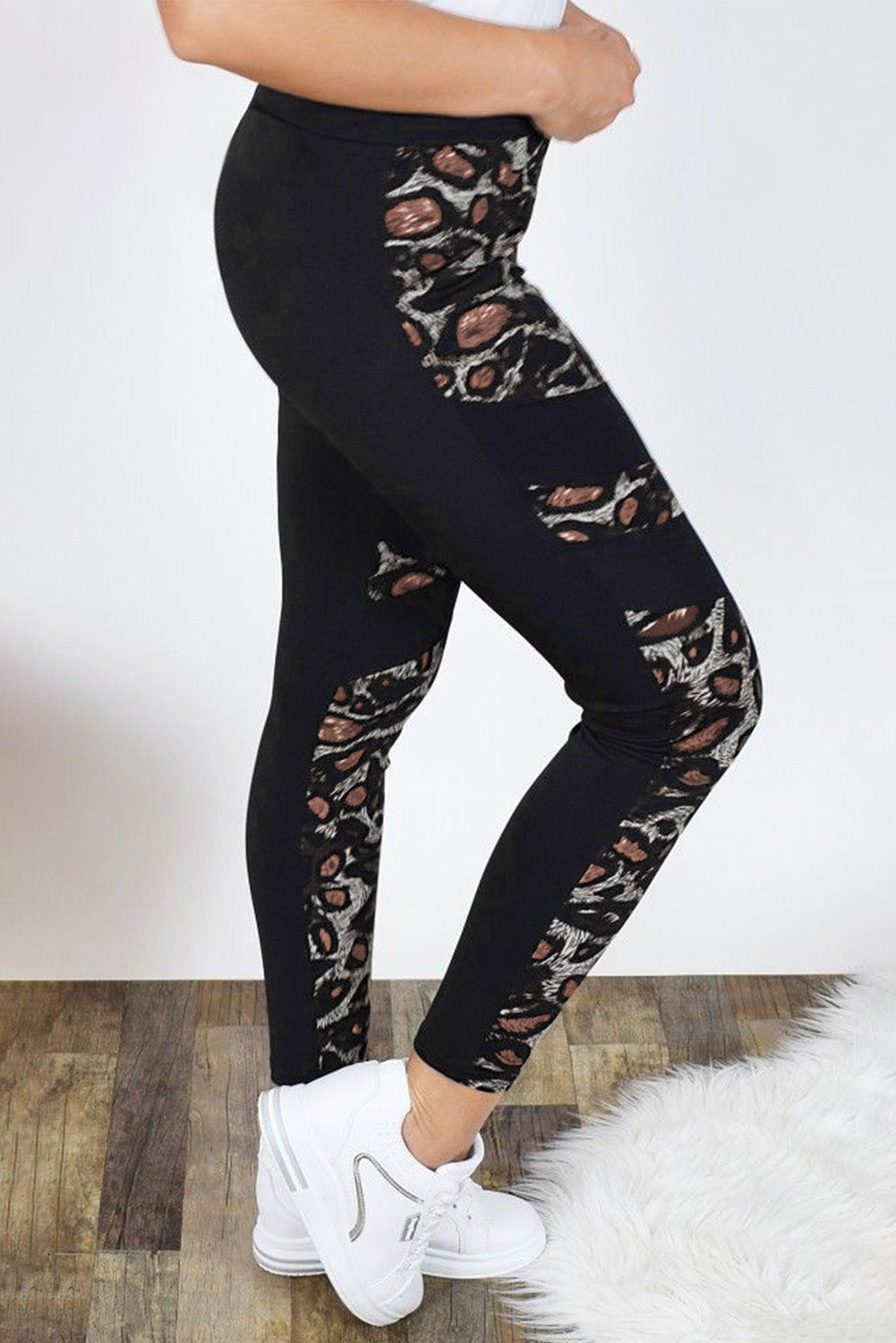 Leopard Patchwork Butt Lifting High Waist Leggings