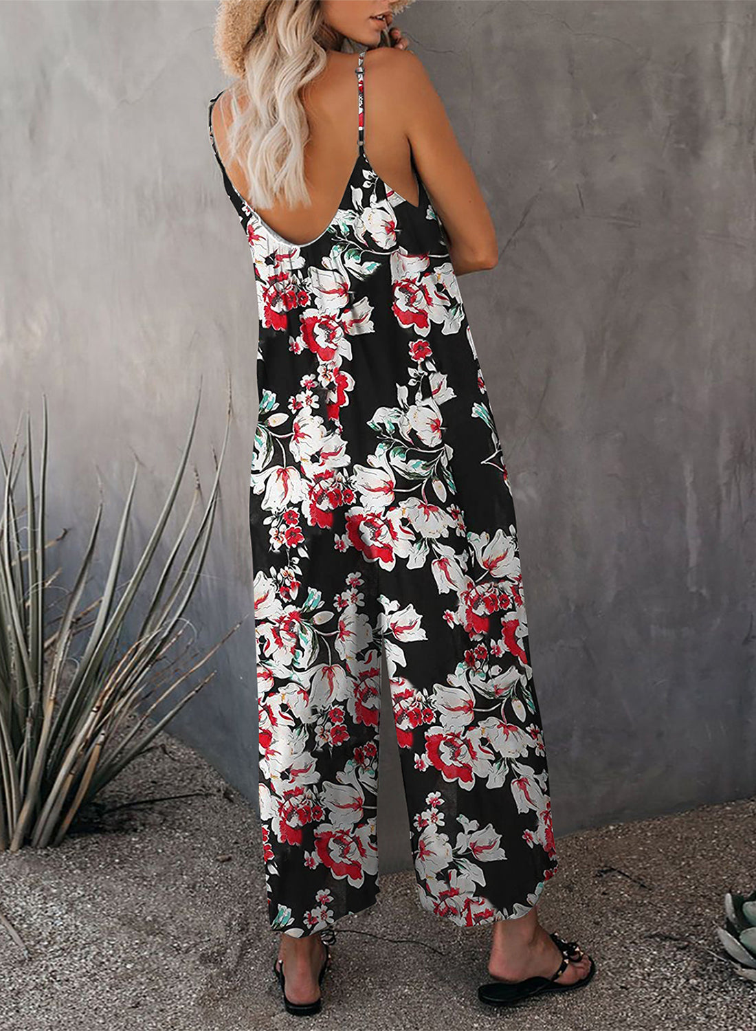 Floral Print Spaghetti Strap Wide Leg jumpsuit