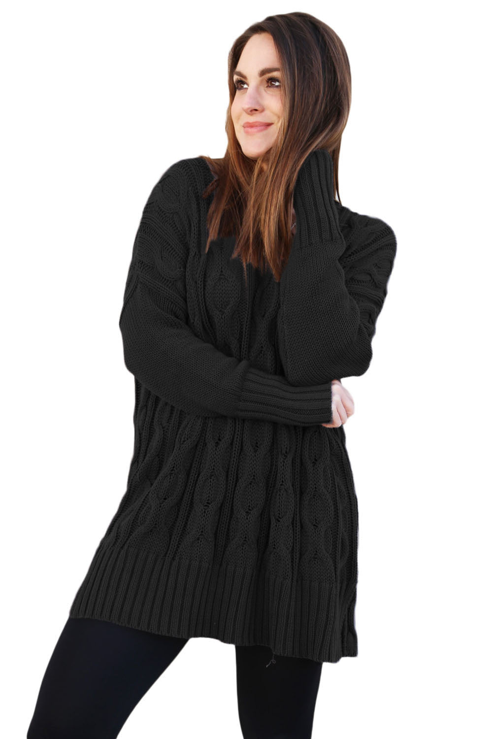 Black Oversized Cozy up Knit Sweater