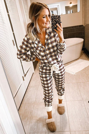 Christmas Fashionable Plaid Print Home Set