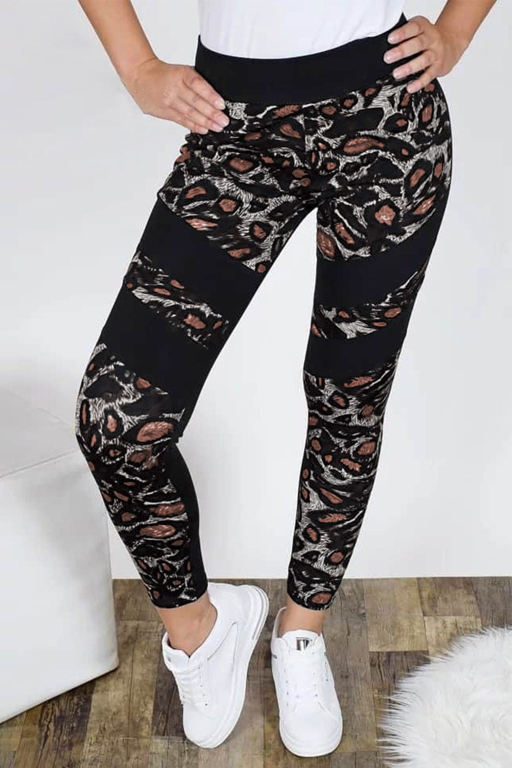 Leopard Patchwork Butt Lifting High Waist Leggings