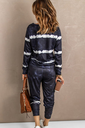 Black Stripes Long Sleeves and Joggers Lounge Set