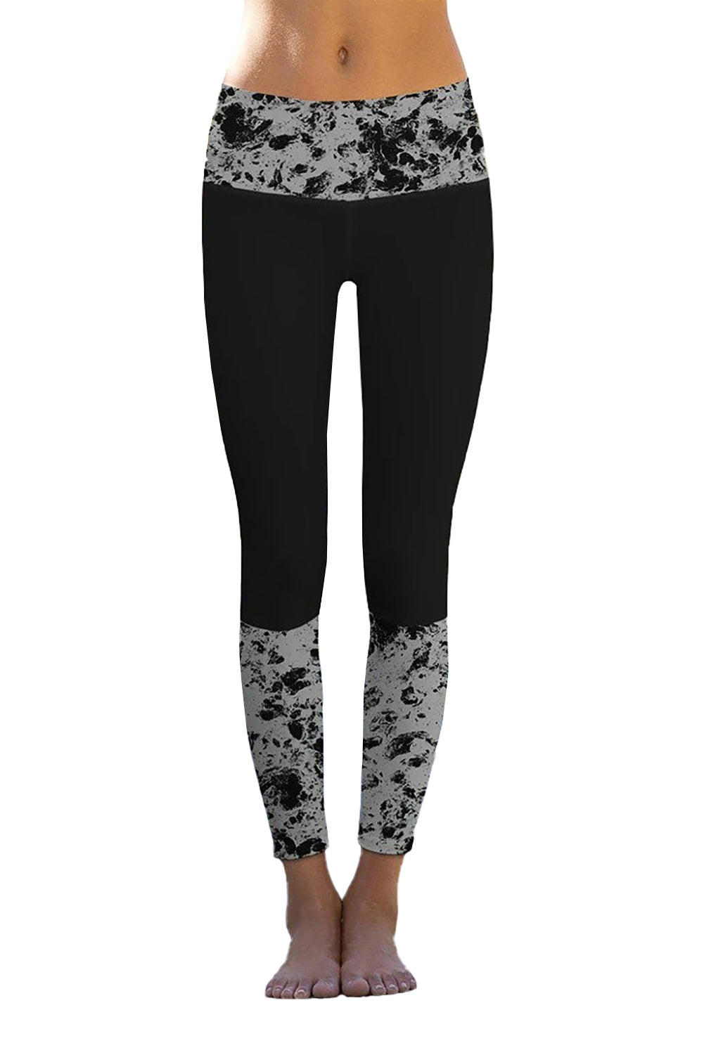 Black Mercury Printed Details Leggings Yoga Pants