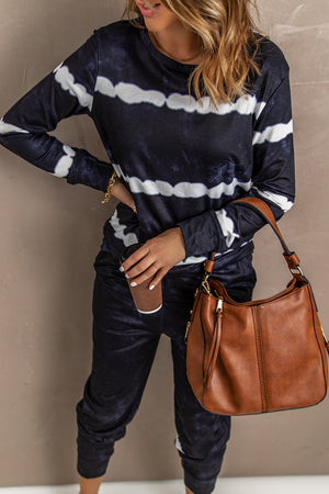 Black Stripes Long Sleeves and Joggers Lounge Set