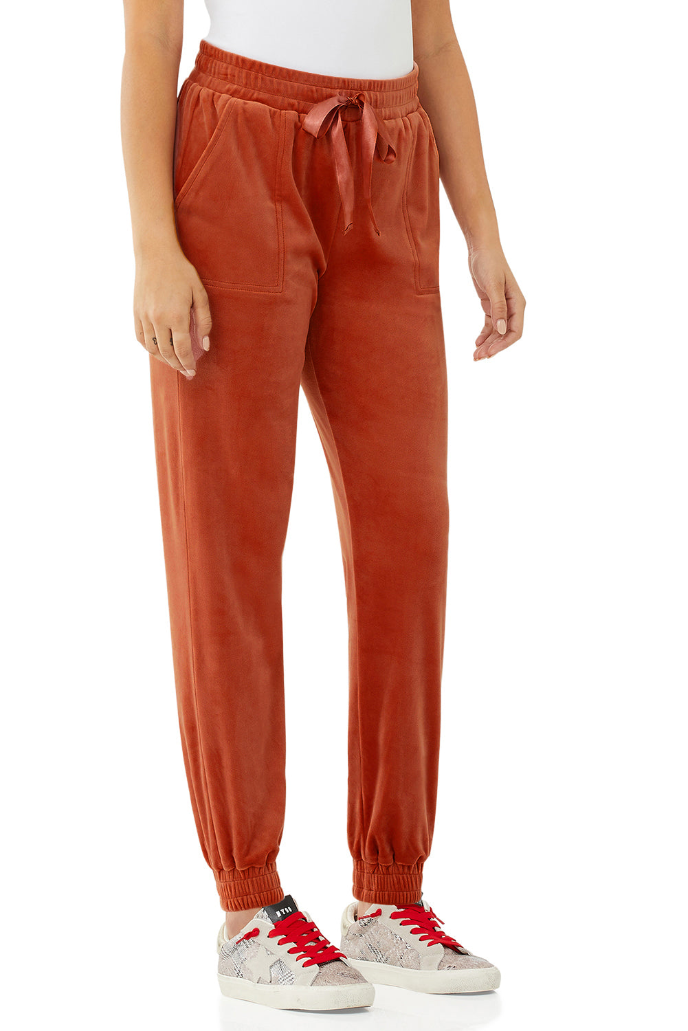 Funnel Neck Velour Sweatshirt and Pants Lounge Set