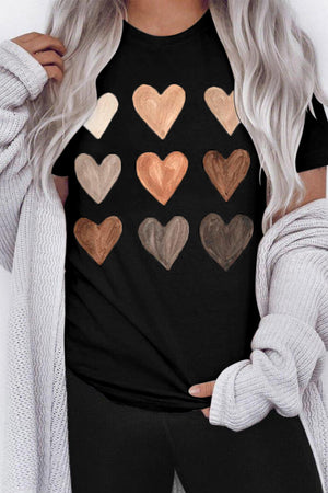 Black Be Kind Heart O-Neck T-shirt