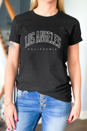 Letter Print Crew Neck Short Sleeve T-shirt
