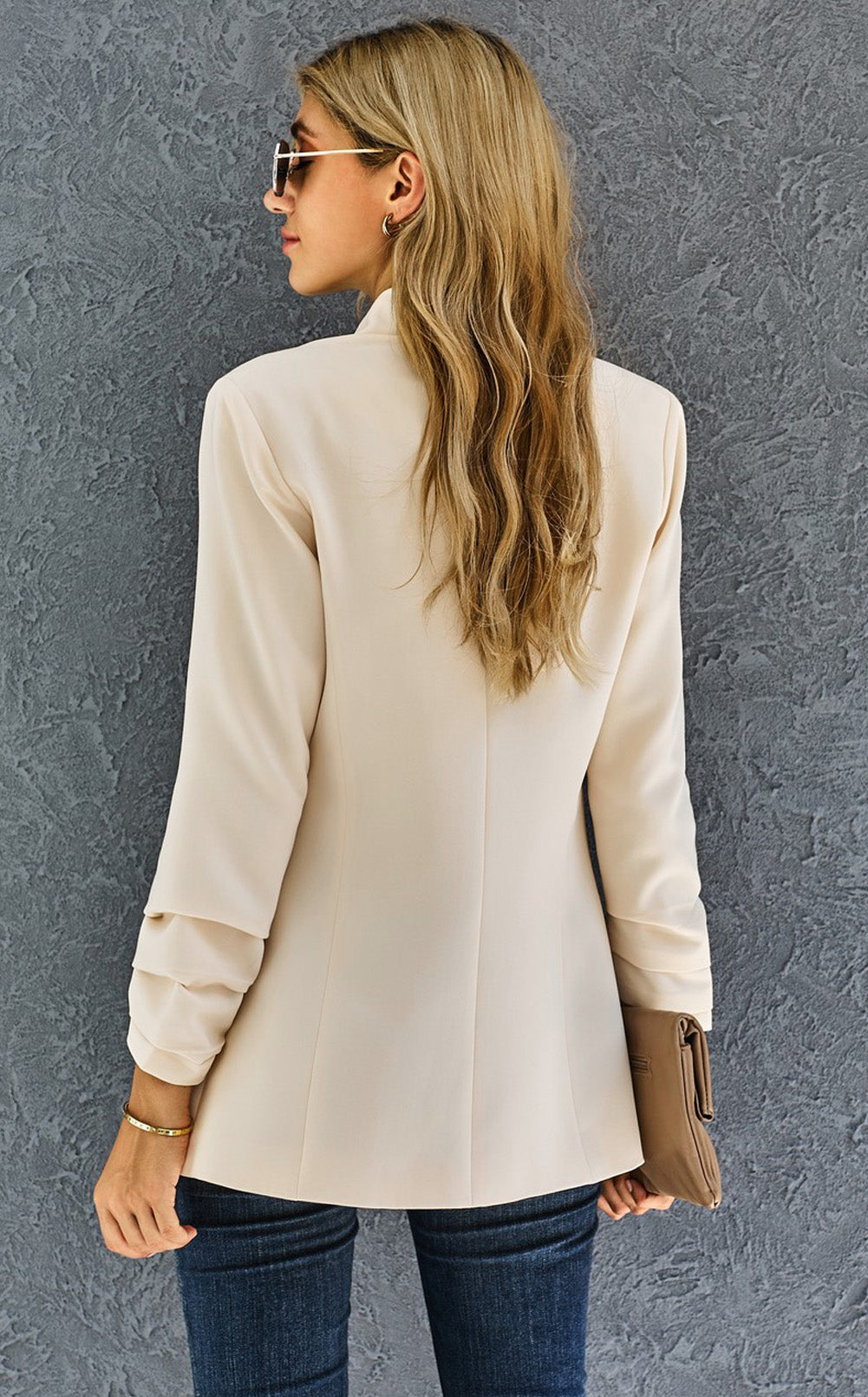 Apricot Uptown Girl Pocketed Blazer