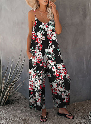 Floral Print Spaghetti Strap Wide Leg jumpsuit