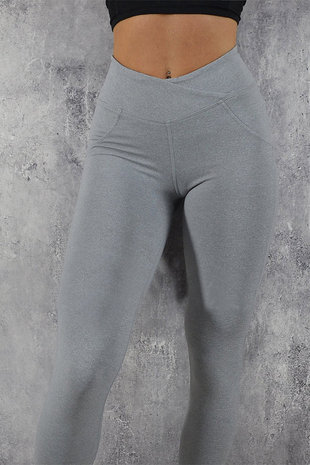 Gray High Waist Push up Yoga Workout Leggings