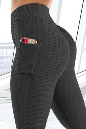 Black Pockets Butt Lift High Waist Anti-Cellulite Yoga Pants