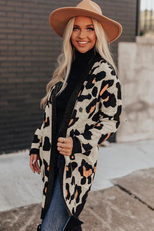 Leopard Print Long Sleeve Cardigan